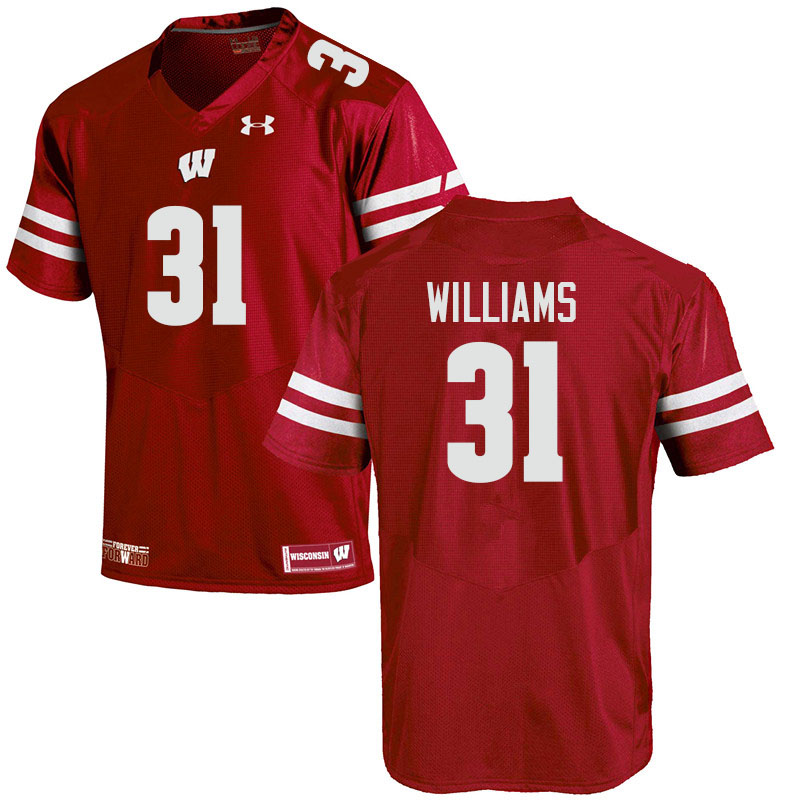 Men #31 Amaun Williams Wisconsin Badgers College Football Jerseys Sale-Red - Click Image to Close